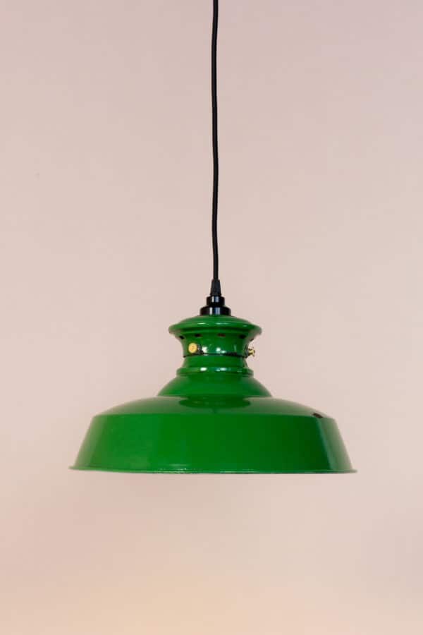 productfoto van de industriële lamp groen emaille GK001