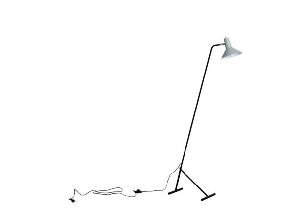 Productfoto van de Koopman No1602 van Anvia. Kleur van de lamp is grijze kap met zwarte voet.