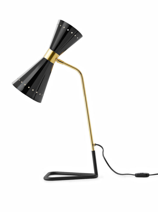 Stilnovo Megafono tafellamp voor op buro in zwarte kleur.