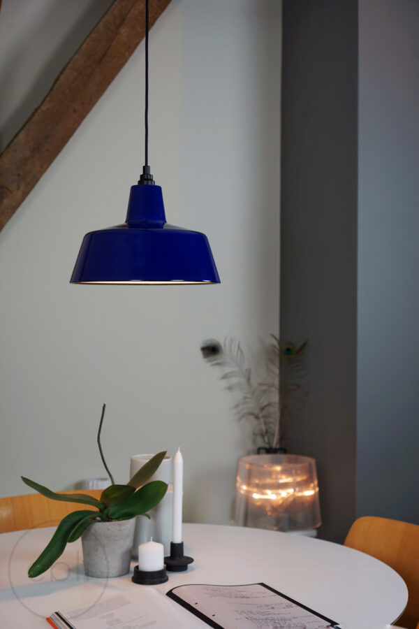 Blauw emaille lamp - geëmailleerde hanglamp
