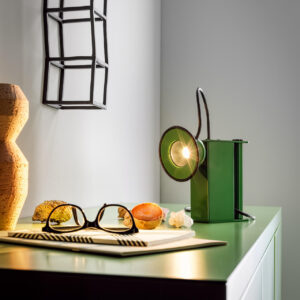 Stilnovo Tafellamp Minibox in groene uitvoering