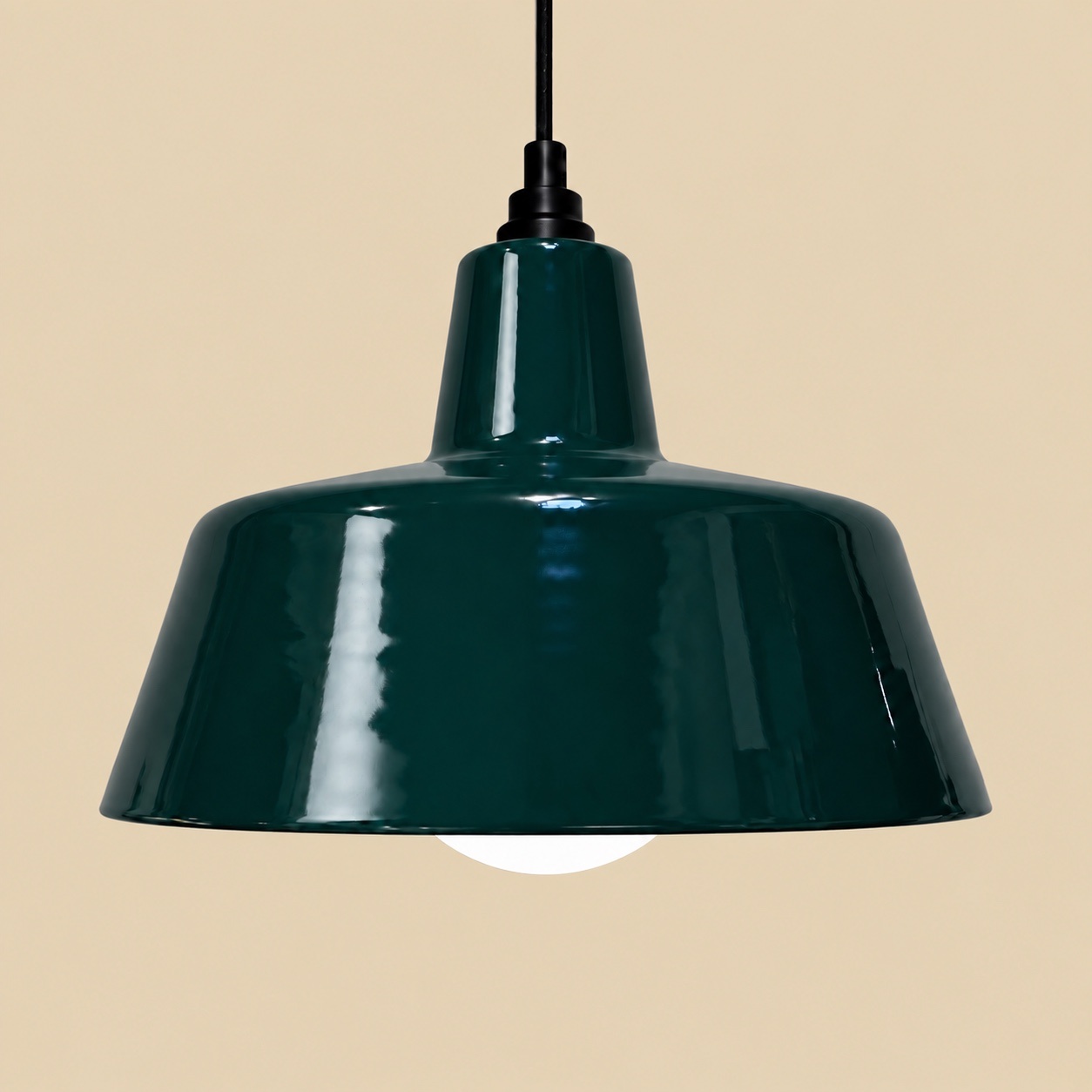Blauwgroene emaille hanglamp EBLI OneTone Blue Green