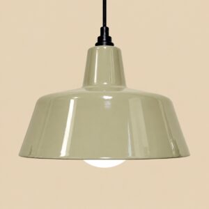 EBLI OneTone Green Beige beige emaille hanglamp close-up