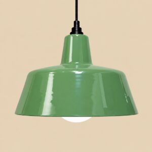 Groene emaille hanglamp EBLI OneTone Reseda Green