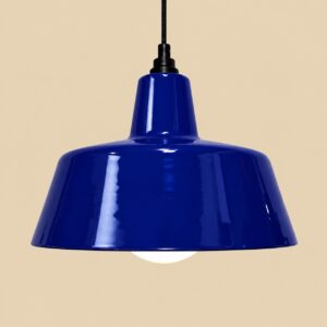 Blauwe emaille hanglamp EBLI OneTone Ultramarine